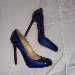 Christian Louboutin Lady Lynch blue strass 38